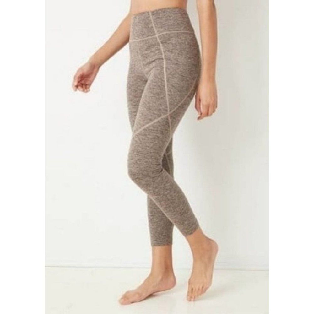 Joy Lab Space Dye 7/8 Workout Athletic Leggings Tights in Disco Brown
